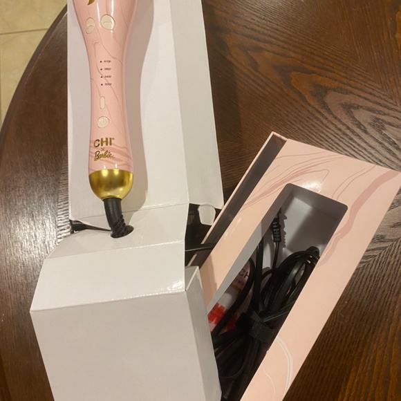 Chi Authentic Limited Ed Pink Barbie Hair Curler Ceramic Rotating Curling FullSz - Picture 10 of 13